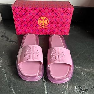 Tory Burch Bubble Jelly sandal slides size 13 New Cipria color pink/lilac